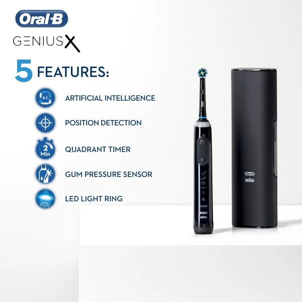 Oral B Oral-B D706.513 Genius X Black Electric Toothbrush 3 Oral B Oral-B D706.513 Genius X Black Electric Toothbrush - Image 3