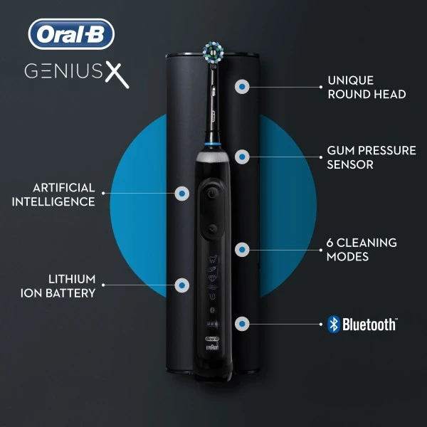 Oral B Oral-B D706.513 Genius X Black Electric Toothbrush 4 Oral B Oral-B D706.513 Genius X Black Electric Toothbrush - Image 4
