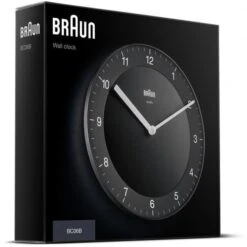 Braun BC06B Classic Analogue Black Wall Clock -Care Product Store 21249