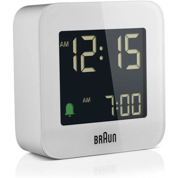 Braun BC08W Digital White Travel Alarm Clock 1 Braun BC08W Digital White Travel Alarm Clock