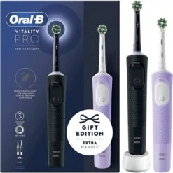 Oral B Oral-B D103.427.3H Vitality Pro Duo Pack (Black & Purple) Electric Toothbrush
