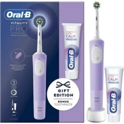 Oral B Oral-B D103.413.3D Vitality Pro Purple (Bonus Toothpaste) Electric Toothbrush